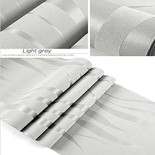 Papier peint non tissé à rayures gris clair 4.5x8.5 cm pour salon moderne