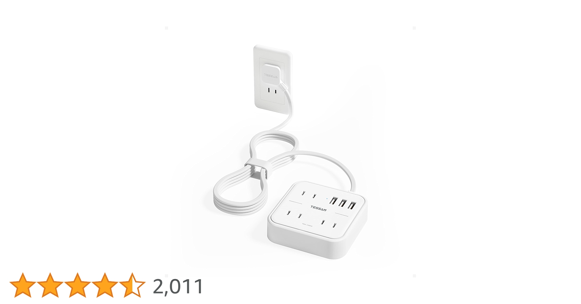 Amazon.co.jp: 延長コード 2m 電源タップ 薄型プラグ usb たこ