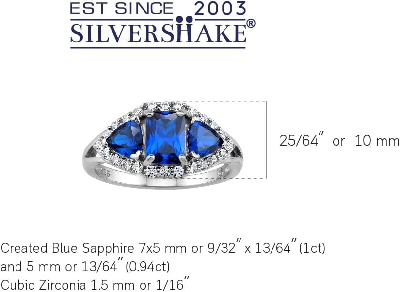 Silvershake 3-Stone Gemstone White Gold Plated or Yellow Gold Plated 925 Sterling Silver Elegant Cluster Cocktail Ring Jewelry for Women