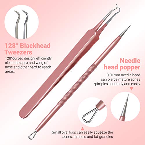 Melodysusie Blackhead Remover Pimple Popper Tool Kit Professional Blackhead Extractor Tool For Nose Face, Stainless Comedone Extractor, Blemish Whitehead Popping Tool With Portable Metal Case #TOP2