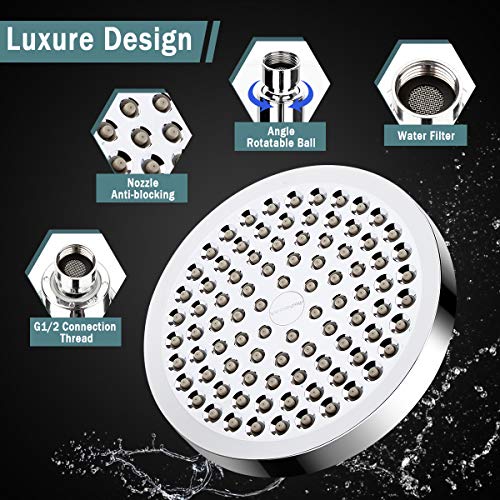 Taiker Filtered Shower Head, High Pressure Rainfall Shower Head/Handheld Shower Filter Combo, Luxury Modern Chrome Plated with 60'' Hose Anti-leak with Holder (Silver) - Thumbnail 2