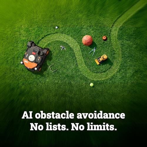 Image of WORX Robot Lawn Mower 4WD for 1 /2 Acre, No Perimeter Wire, WR342 | Landroid Vision Cloud with AI Obstacle Avoidance, RTK Cloud Navigation, Auto Mapping, App Control, 84% Slope, Cut-to-Zero