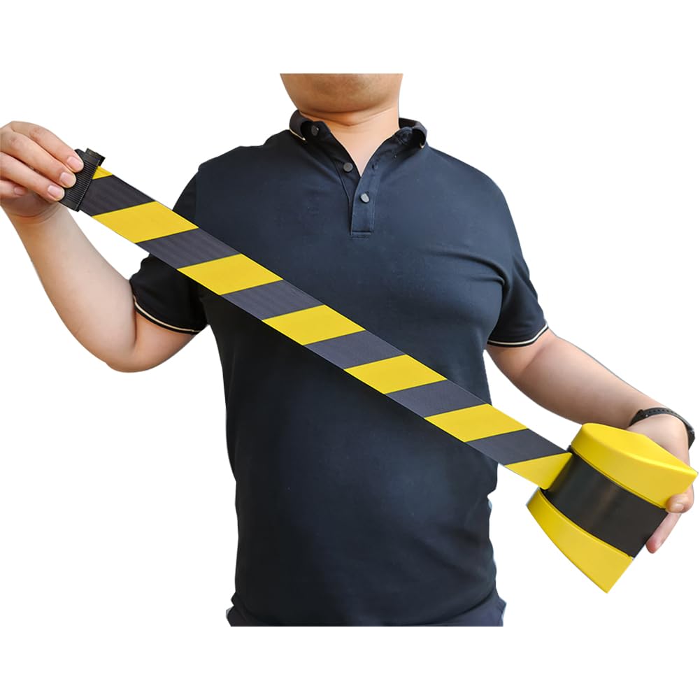 Eisenabsorbierendes Absperrseile, Wall Mounted queuing Barrier, Retractable Barrier, ABS Plastic Housing, Safety Cordon Crowd Control 5 / 10M, Warning Tape Personnel Guidance System
