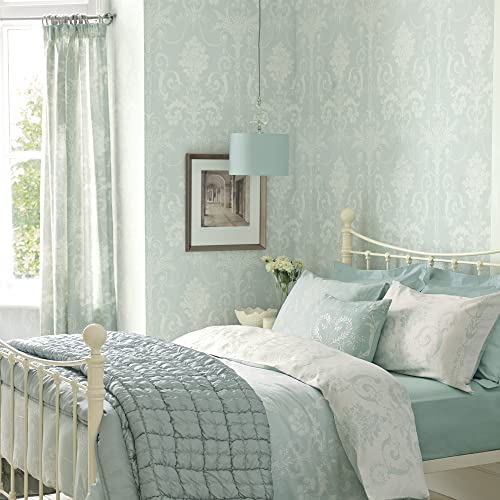 Laura Ashley Josette Duck Egg Wallpaper #TOP1