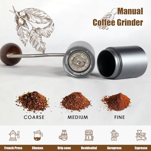 image for EZLucky Manual Coffee Grinder - Precision CNC Stainless Steel Burr Gri