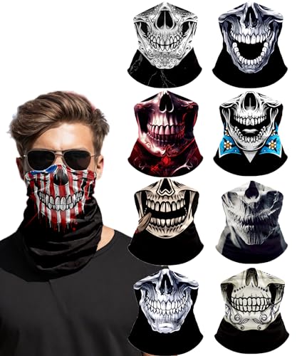 Neck Gaiters,Sun UV Protection Seamless Skull Bandanas,Gator Joker Face Cover Scarf Mask for Men Women outdoor sports