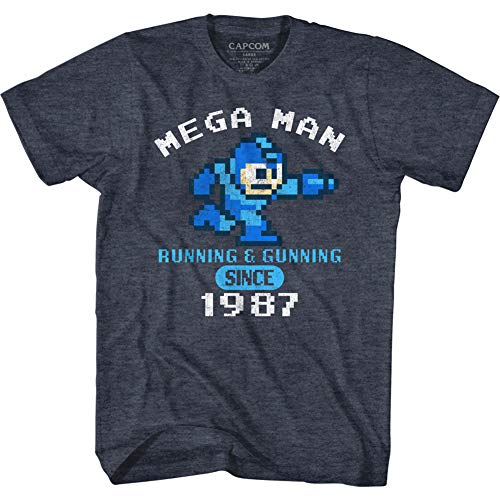 American Classics Mega Man Running & Gunning Since 1987 T Shirt Navy LG