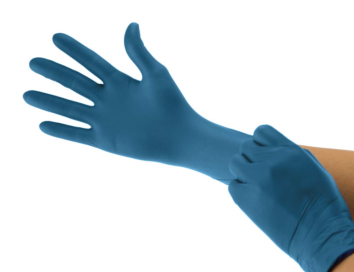 Cranberry CR3388 Inspire - Guantes de examen sin polvo de nitrilo, 2 mil, azul Egeo, grande (paquete de 300)