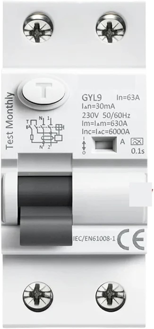 1PCS Type A RCD Electromagnetic Residual Current Circuit Breaker AC ELCB 2 Pole 40A 63A 30mA 100mA 300mA RCCB(2P 63A,30mA)