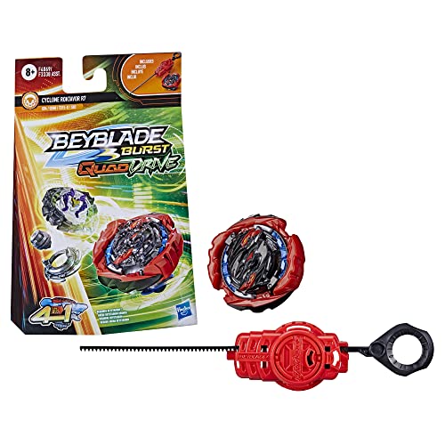 Image of Beyblade Burst QuadDrive Cyclone Roktavor R7 Beyblade Spinning Top Starter Pack, Stamina /Defense Type Battling Game with Launcher, Toy for Kids