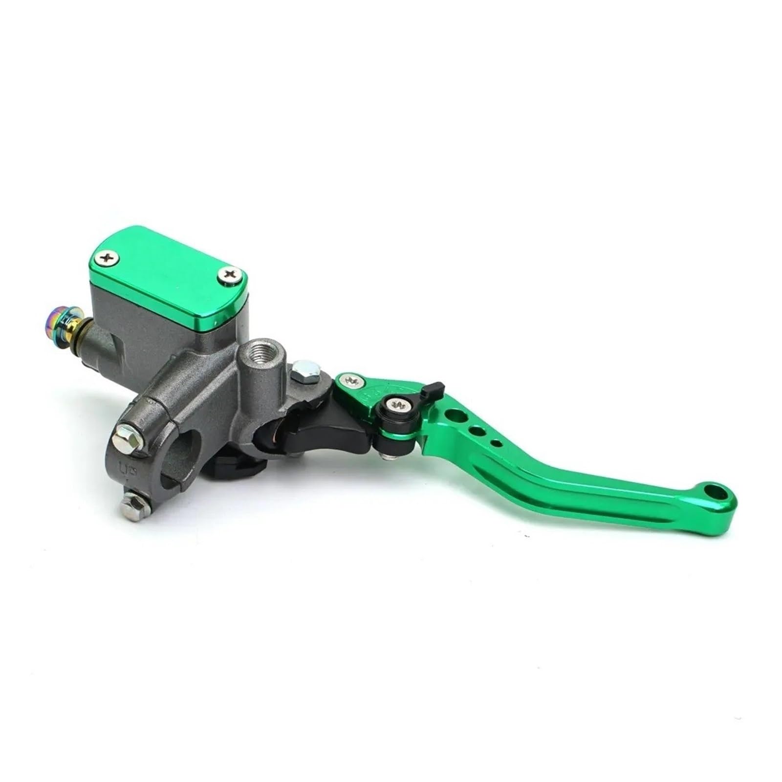 Maître-cylindre 22 mm avec levier de frein droit vert pour une commande hydraulique fluide