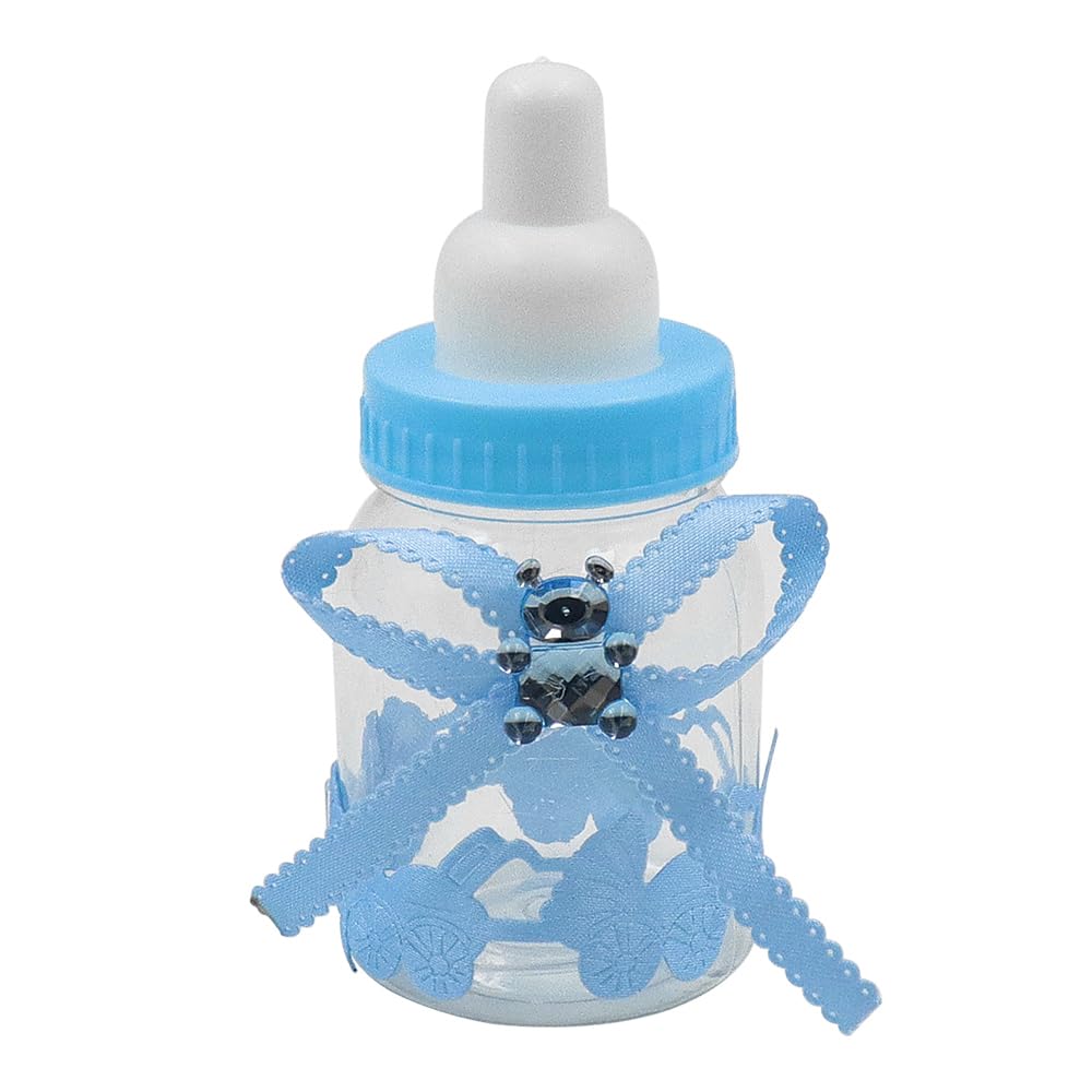 12 pcs Bouteille de Bonbons, Mini Boîte Cadeau Style Mangeoire à Remplir avec Ours pour Cadeaux de Fête Fournitures de Sainte Communion Garçon Fille Baptême Anniversaire Décoration
