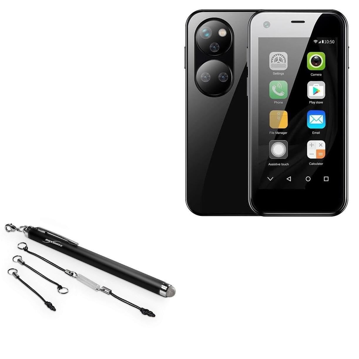 BoxWave Stylus Pen Compatible with Sudroid Mini Smartphone - EverTouch Capacitive Stylus, Fiber Tip Capacitive Stylus Pen - Jet Black