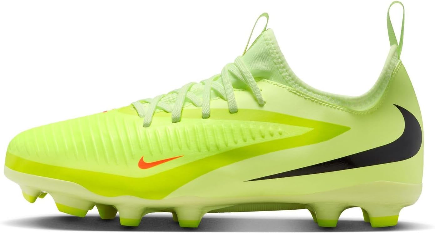 Nike Jr. Phantom 6 Low Academy Big Kids' Multi-Ground Soccer Cleats (Hyper Crimson/Limelight/Black)