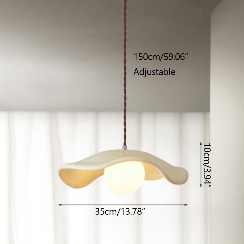 Lampa wisząca do sypialni - kolorowe lampy wiszące z żywicy kremowej, pojedynczy żyrandol z regulacją E27 - oświetlenie (czerwone) nowoczesna dekoracja kawy z mlekiem