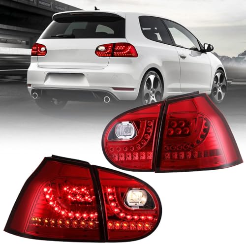Nixon Offroad Led Tail Lights Assembly for 2006-2009 Volkswagen Golf 5/ GTI, Taillights Replacement for 2006-2009 Volkswagen Rabbit, Led DRL Indicator Brake Rear lamps, Driver & Passenger Side