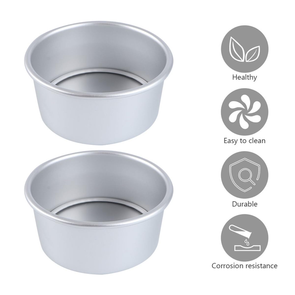 Juego de 8 Moldes Redondos Desmontables para Pasteles de 4 Pulgadas Molde Pequeño para Hornear de Aleación de Aluminio Anodizado Apto para Horno y Microondas Bandeja Práctica