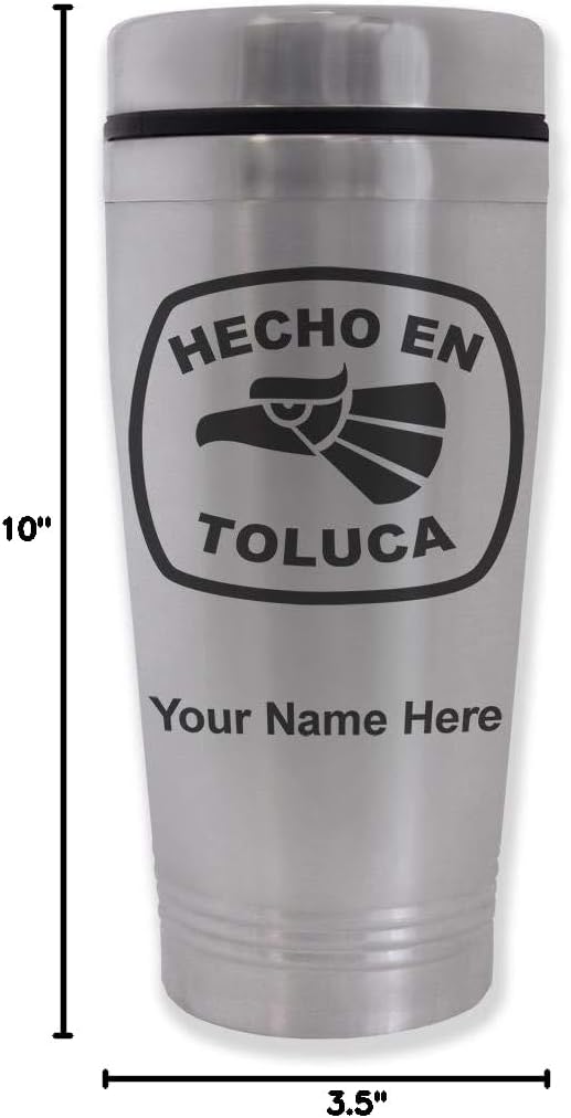 LaserGram 16oz Commuter Mug, Hecho en Toluca, Personalized Engraving Included