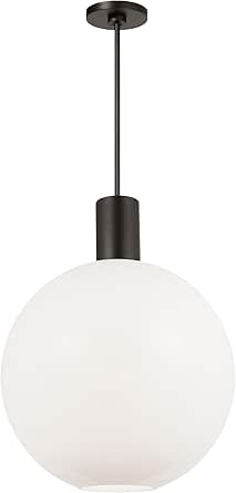 Scott Living 1-Light Colewood Modern Kitchen Pendant Midnight Black DJP1191MBK, Kitchen Island Lighting for Home Decor, Hanging Lamp Pendant Light for Kitchen Decor, Elegant Ceiling Light Fixture