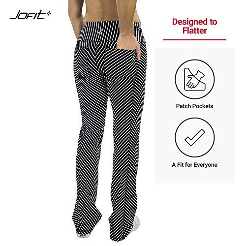 Jofit Women's Athletic Clothing Packable Pull-On Pants, Size Large,Diagonal Stripe #TOP3