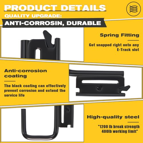 Image of E Track Accessories, 10 Pack 2.8 Inch Heavy Duty J Hooks Trailer Storage