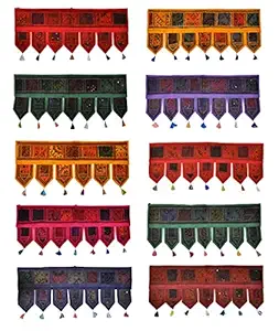 Lal Haveli Embroidery Work Design Wall Decor & Hangings 15 X 40 Inches (5 Pcs)