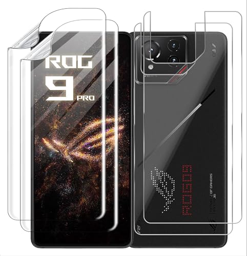 GIOPUEY [2+2 Pack Protector Pantalla Compatible con ASUS ROG Phone 9/9 Pro, con Protector Trasero, TPU Flexible, Ultra Delgado, Funda Compatible, Resistente a Los Arañazos
