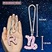 Bling Car Accessories for Women, 12 Zodiac Constellation Charm Crystal Pendant, Rear View Mirror Cute Crystal Pendant, Lucky Gifts Diamond Rhinestone Charm Interior Pink Capricorn