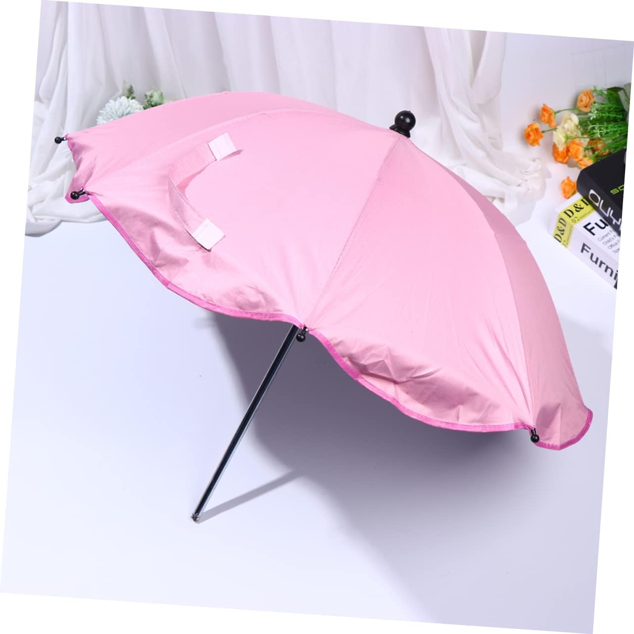 Convenient Stroller Umbrella with Uv Protection Sun Shade for Cart Lightweight and Easy to Install for Outdoor Use Pink