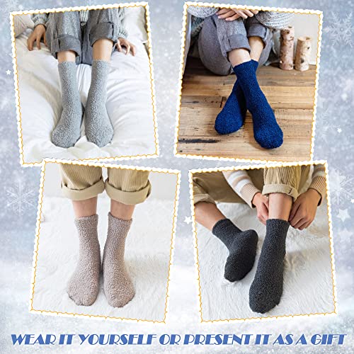 Image of DYW Mens Fuzzy Slipper Socks Super Soft Cozy Fluffy Winter Warm Sleeping Socks