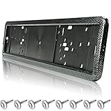  2 Stück EDELSTAHL Kennzeichenhalter Carbon Kennzeichenhalterung NEU