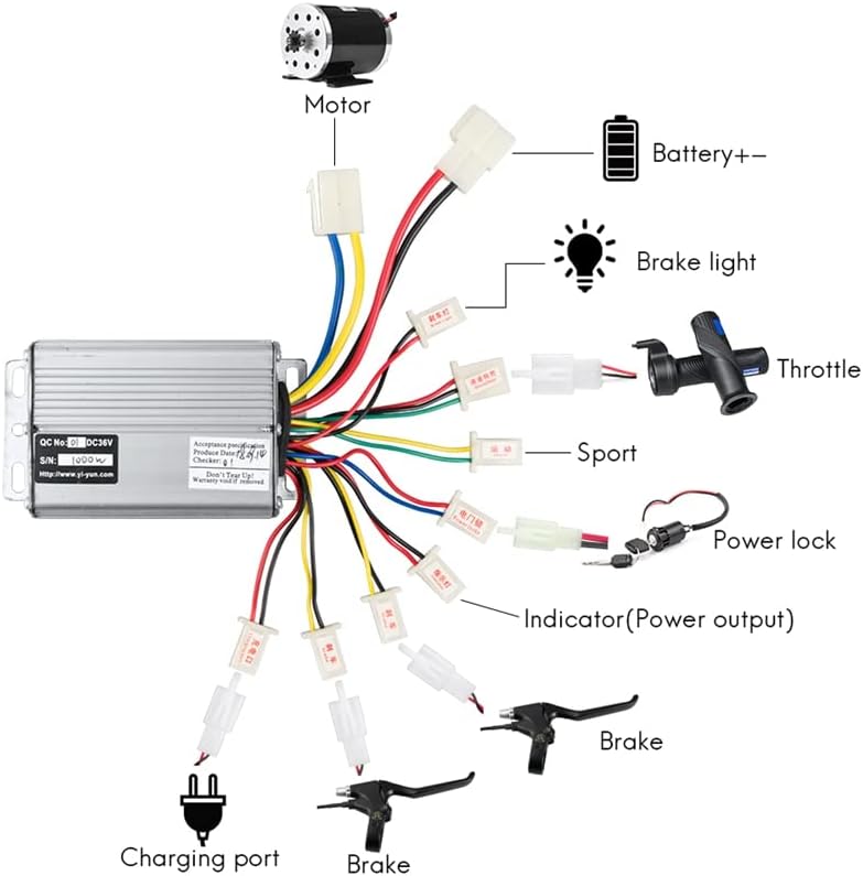 Wiring diagram for Jyving DC Brushed Motor Controller
