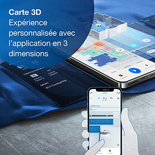 ECOVACS DEEBOT T9 Robot aspirateur Laveur avec Fonction de Nettoyage, 3000 PA, détection d’Obstacles 3D, Robot aspirateur avec Batterie 175 Min, Alexa, Blanc - Image 6