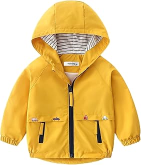 Toddler Boys Windbreaker Casual Outerwear Kids Lightweight Zip Hooded Jacket Baby Cute Dust Coat