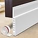 [New Upgrade] Huge Gap Door Draft Stopper, 3-2/5"W Widened Door Sweep Seal Gap Up to 1-4/5" for Interior & Exterior Doors - Keeping Draft, Noise, Dust and Unwanted Animals Out,3-2/5"W x 39"L,White