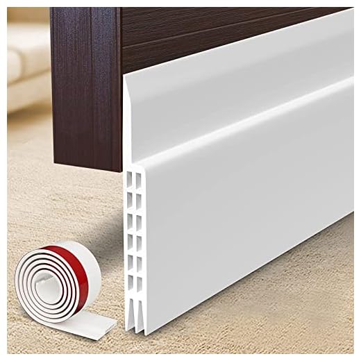 [New Upgrade] Huge Gap Door Draft Stopper, 3-2/5"W Widened Door Sweep Seal Gap Up to 1-4/5" for Interior & Exterior Doors - Keeping Draft, Noise, Dust and Unwanted Animals Out,3-2/5"W x 39" L,White