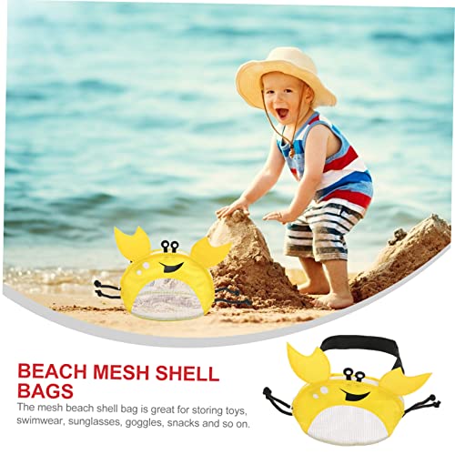 Crab Shape Beach Shell Collecting Bag Mesh Travel Pouch Shoulder Strap Breathable Storage for Towels Sunglasses3