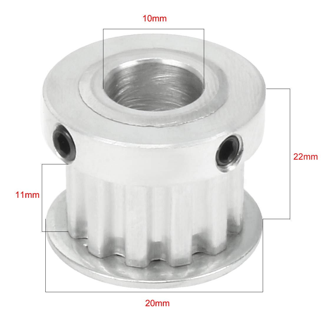 Sourcingmap Zahnriemenscheibe – XL, 40 Zähne, 10 Mm Bohrung, 11 Mm Breite, Aluminium, Doppelflansch