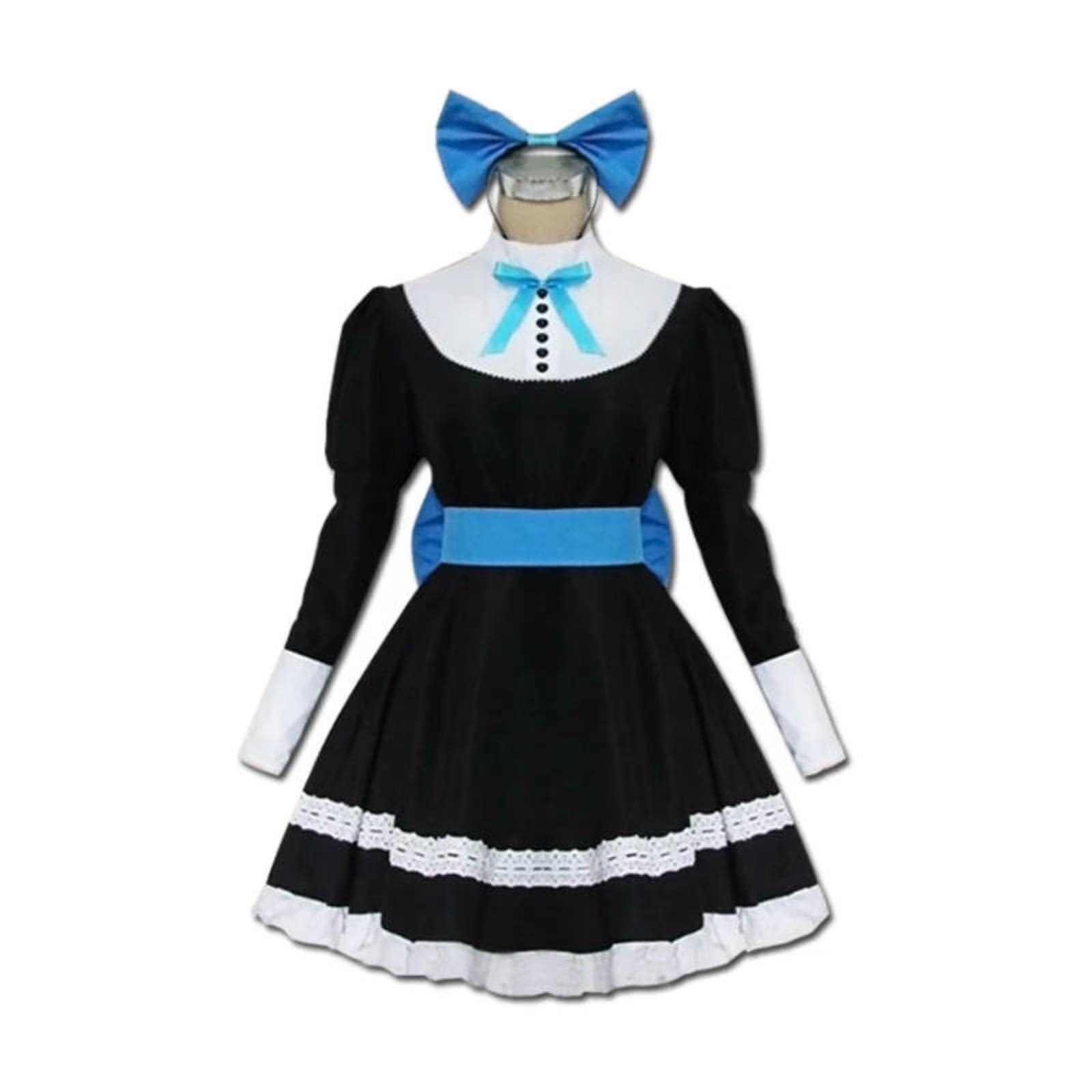 Puyyds Women's Color Anime Panties Stocking Garterbelt Cattle With Anarchy Cosplay Costumes Black Dress Lolita Maid Outfits Uniform Hats
