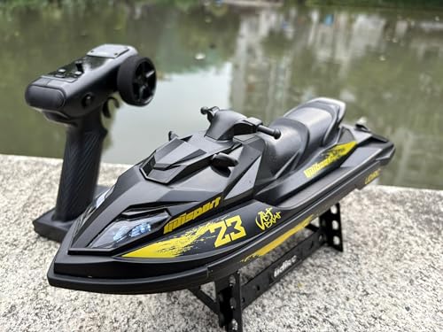 SOWOFA Gran lancha motorizada de 33,5 cm con motor sin escobillas con sistema de accionamiento turborreactor de hélice integrado para control remoto de alta velocidad, con velocidad rápida del barco