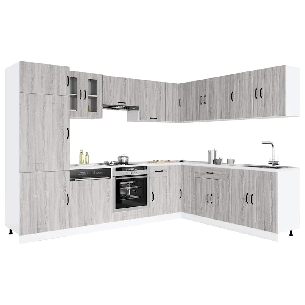 Kalmar szary Sonoma 14-częściowy zestaw mebli kuchennych