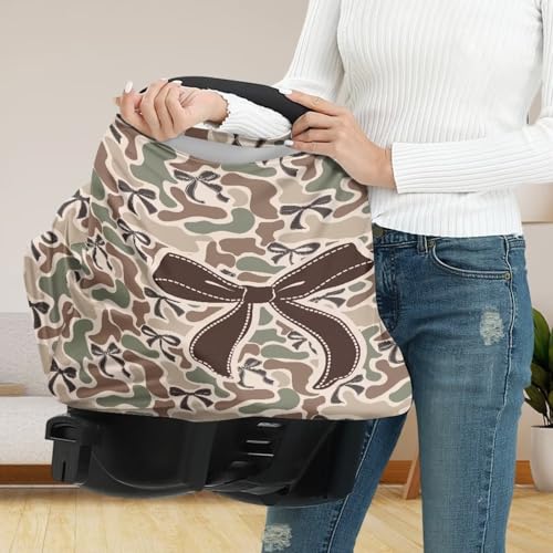 Image of Camo Duck Carseat Cover Baby Nursing Cover, Lightweight Nursing Cover Up for Breastfeeding, Multi Use Infant Stroller Canopy for Family Friedns