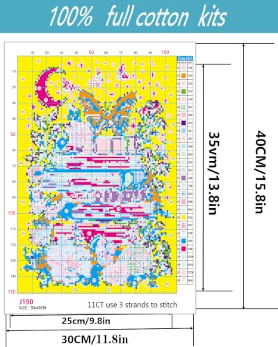 Image of Book Flowers Stamping Cross Stitch Kit for Adults Dimensions Stitching Kit