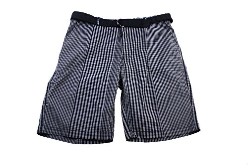 Alfani Men's Flat Front Checked Shorts (34, Black)