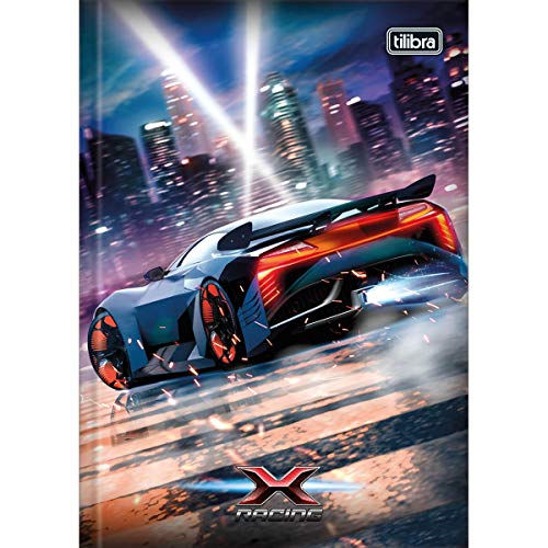 Caderno Brochura Capa Dura 1/4 X-Racing 80 Folhas (Pacote com 5 unidades) - Sortido