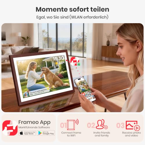 64GB FRAMEO 15,6 Zoll Digitaler Bilderrahmen - 1920 * 1080P FHD IPS Touchscreen Digitale Bilderrahmen… – Ansicht 4