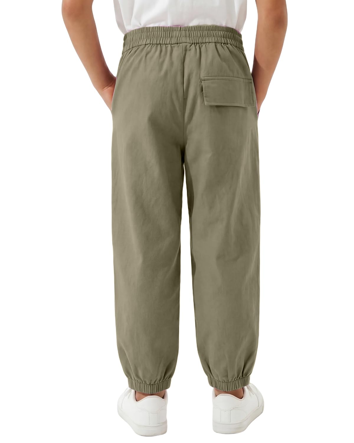 JiAmy Pantalones cargo unisex para niños, transpirables, elásticos, pantalones de paracaídas, ajustados, para niños y niñas, pantalones deportivos al aire libre con bolsillos para 5-14 años