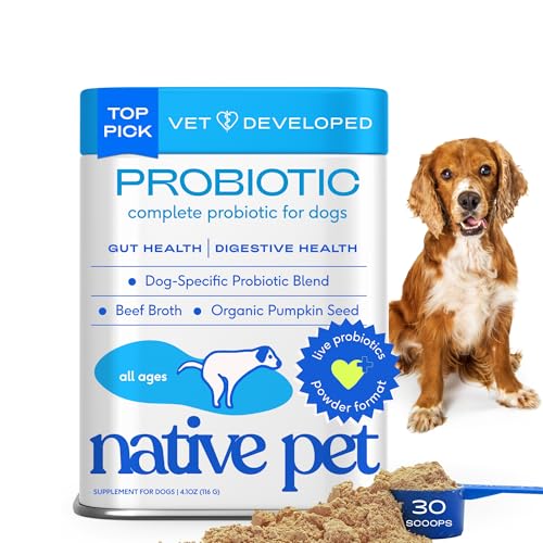 Native Pet Probiotics for Dogs - Dog Probiotics Powder for Digest...
