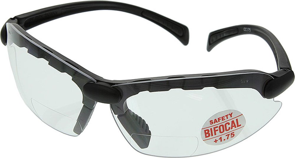 C2000 - Gafas de seguridad bifocales con marco negro, color amarillo, transparente y gris