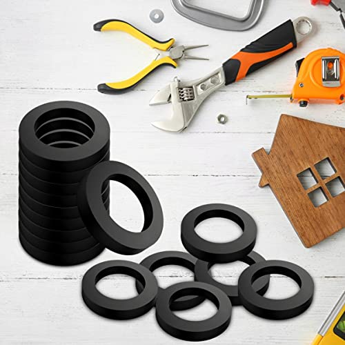 10Pcs Oil Resistant Rubber Washers 1 1/2\" OD x 1\" ID x 1/8\" Thickness Black Neoprene Industrial Flat Rubber Spacer